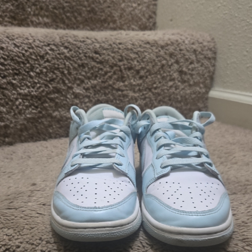Nike Light Blue and White Dunks